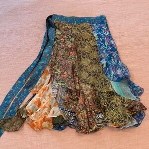Silk panel wrap around Bohemian Wrap Skirt